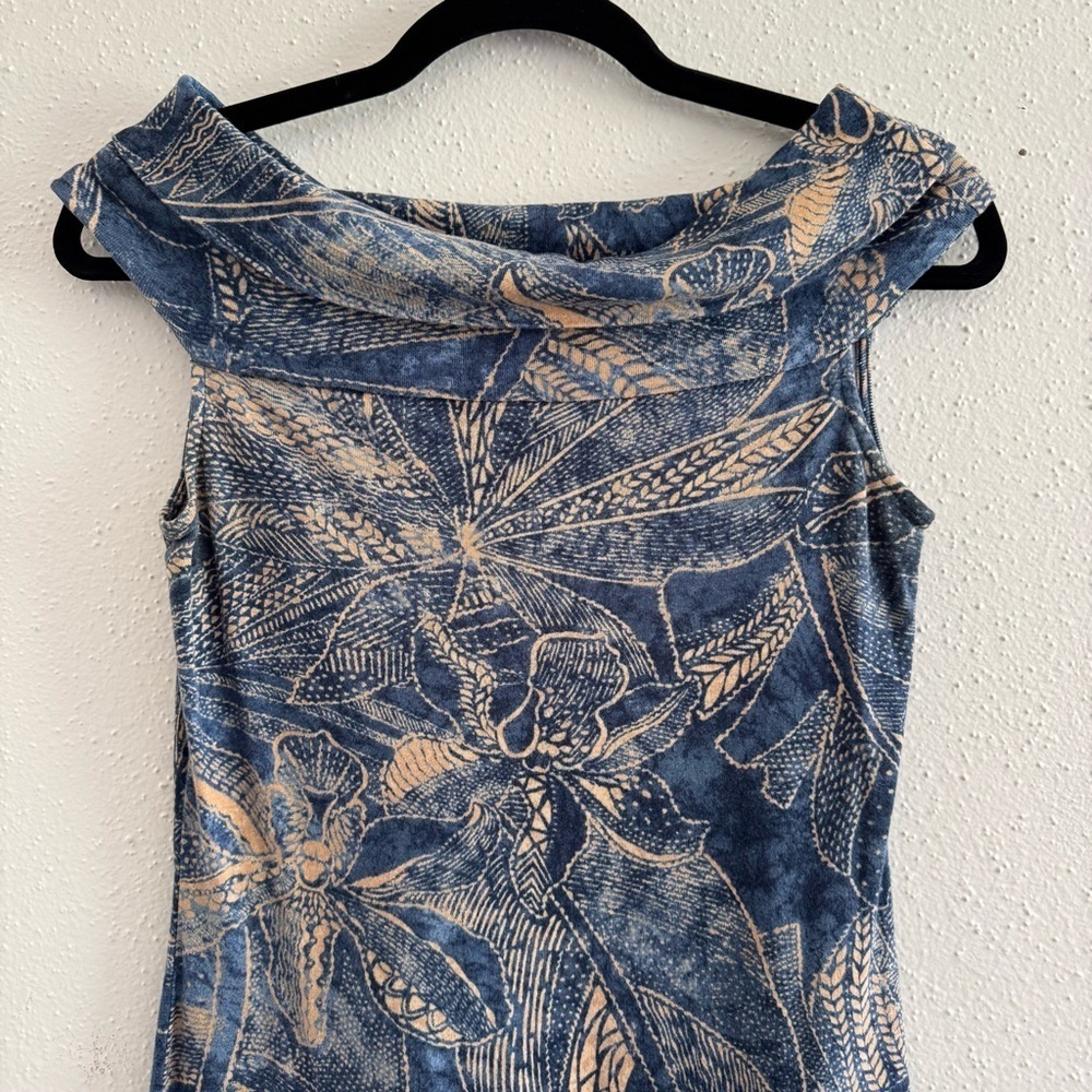 Lauren Ralph Lauren Blue Floral Midi Dress XS - Picture 2 of 7